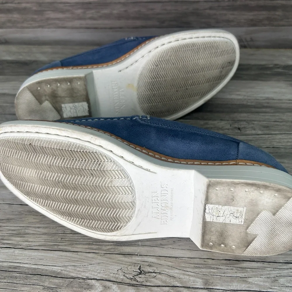 Allen Edmonds Wilder Mens 7D Blue Suede Venetian Slip-On Loafers‎